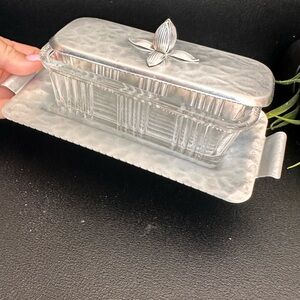 Vintage Fire King Rodney Kent Glass Butter Dish